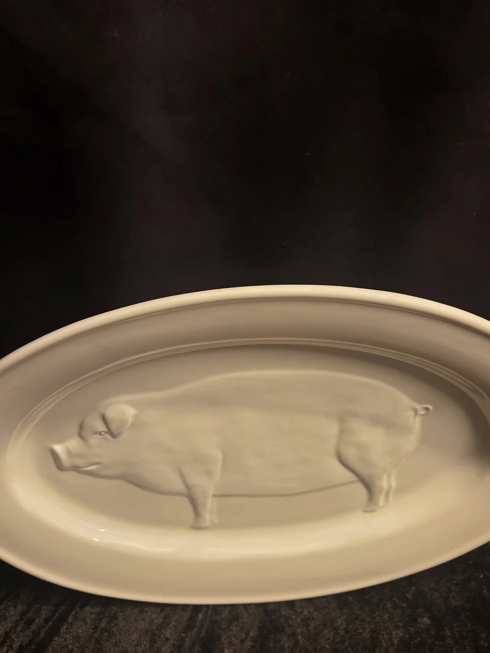 Rare WILLIAMS SONOMA Pig Serving Platter White Ceramic Made In Italy 19.5” X 13”